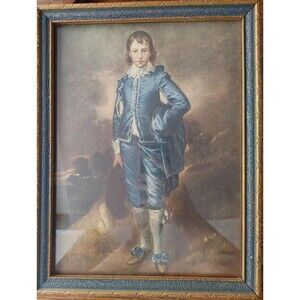 Blue Boy period print framed under glass
